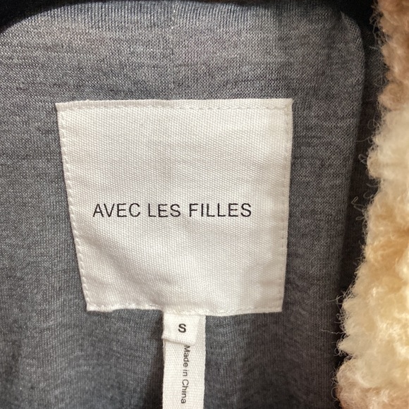 💖 Avec Les Filles Jackets &Coats: Plaid Faux Shearling Trucker Shacket size S - Picture 5 of 7